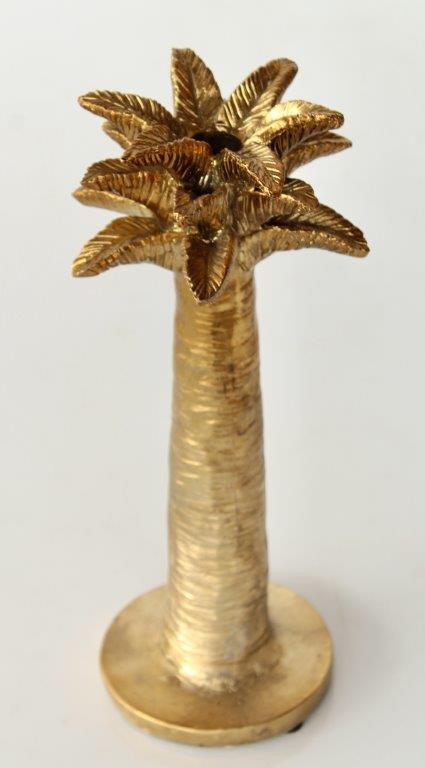 Medium Gold Palm Tree Candle Holder